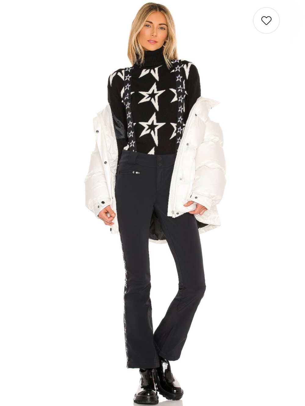 Perfect Moment Star Dust Sweater in Black & Snow White Star - Picture 4 of 9